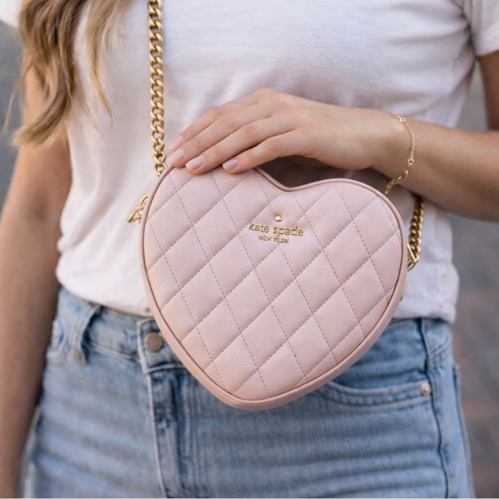 Kate Spade Cream Quilted Heart Crossbody Bag - Picture 2 of 7